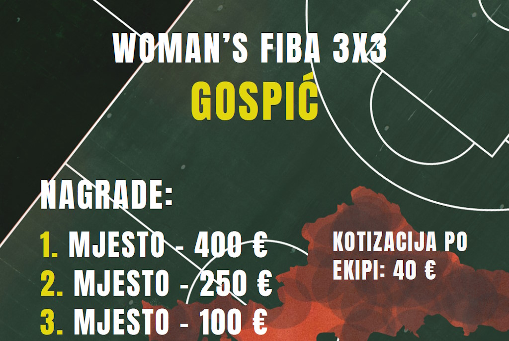 Internationales FIBA 3x3 Basketballturnier in Gospić 2024: Sport und Unterhaltung auf dem Stjepan Radić Platz